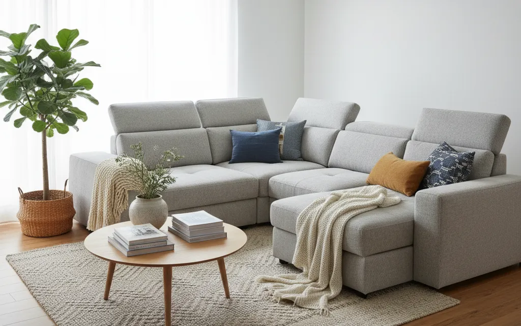 Canapé convertible confortable en tissu