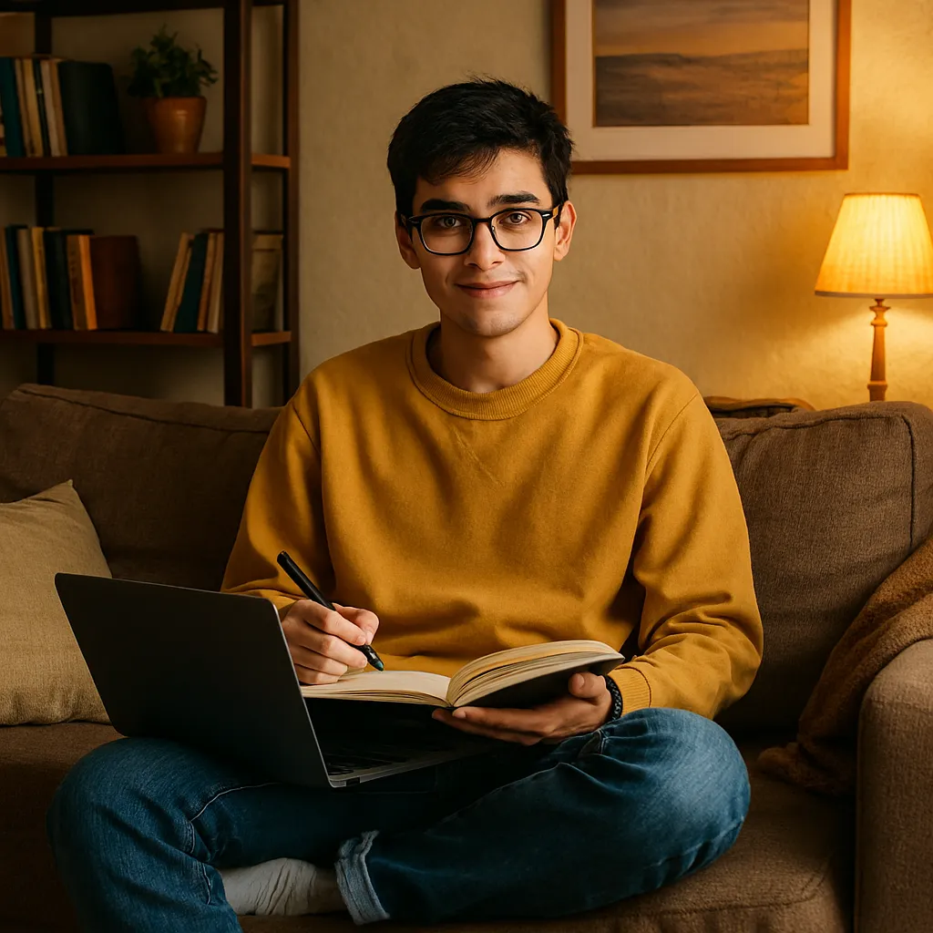 Étudiant sur canapé abordable et confortable